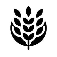 wheat awn glyph flat vector icon