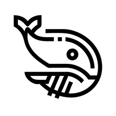 whale glyph flat vector icon