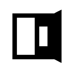 window frame open glyph flat vector icon