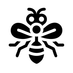 bee glyph flat vector icon