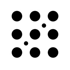 braille e glyph  flat vector icon