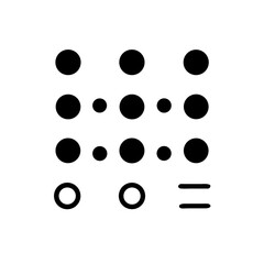 braille i glyph flat vector icon