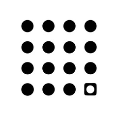 braille d glyph  flat vector icon