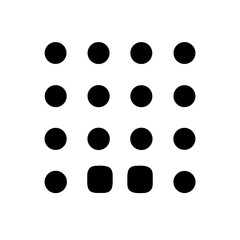 braille h glyph  flat vector icon