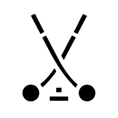 broom ball glyph  flat vector icon