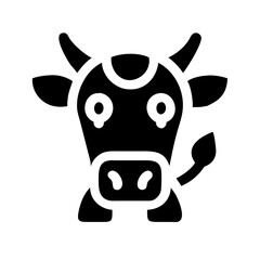 cow alt glyph flat vector icon