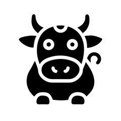 cow alt glyph flat vector icon