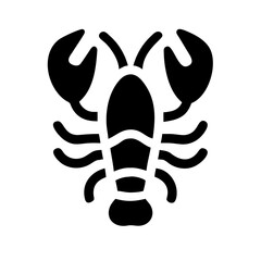 lobster glyph  flat vector icon