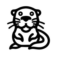 otter glyph flat vector icon