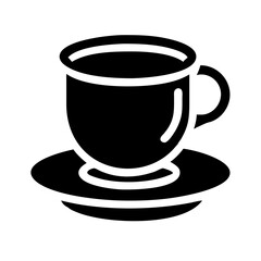 mug tea saucer glyph  flat vector icon