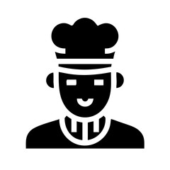 user chef glyph  flat vector icon