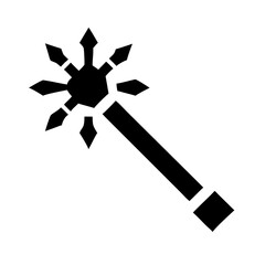 mace glyph  flat vector icon