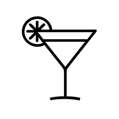 martini glass citrus glyph flat vector icon
