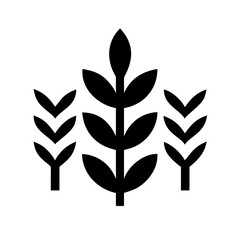 wheat awn glyph  flat vector icon