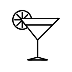 martini glass citrus glyph  flat vector icon