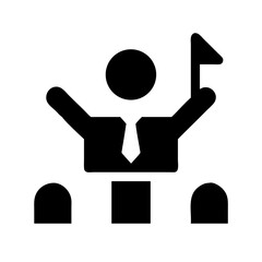 leader icon  flat vector icon