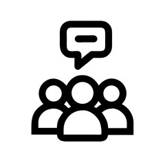 group discussion icon flat vector icon