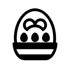 easter egg basket icon  flat vector icon