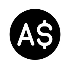 australian dollar glyph icon  flat vector icon