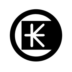 Obraz premium kip currency glyph icon flat vector icon