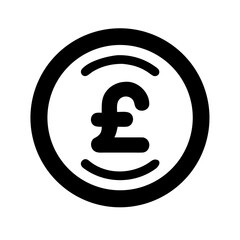 pound currency glyph icon flat vector icon