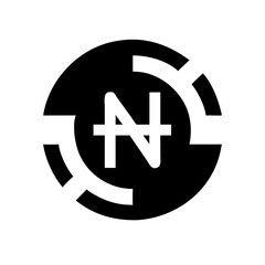 naira currency glyph icon flat vector icon