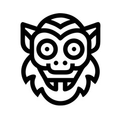 barong mask icon flat vector icon