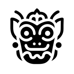 barong mask icon flat vector icon