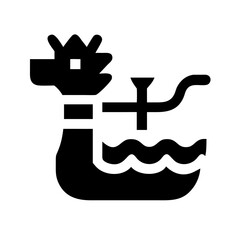 dragon boat festival icon flat vector icon