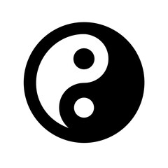 yin yang icon flat vector icon
