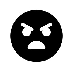 angry emoji glyph icon flat vector icon