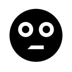 confused emoji glyph icon flat vector icon