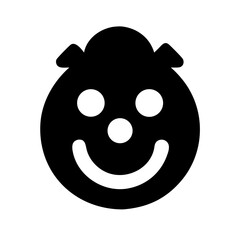 clown emoji glyph icon ( ) flat vector icon