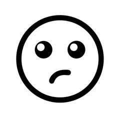 Fototapeta premium confusion emoji glyph icon flat vector icon