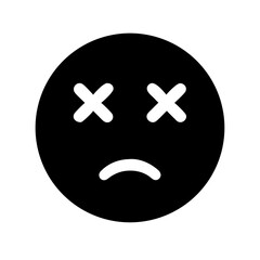 dead emoji glyph icon flat vector icon