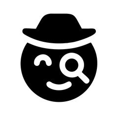 detective emoji glyph icon flat vector icon