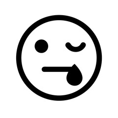 drooling emoji glyph icon flat vector icon
