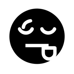 drunk emoji glyph icon flat vector icon