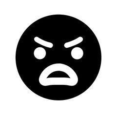 grimacing emoji glyph icon flat vector icon