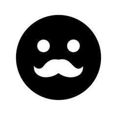 mustache emoji glyph icon flat vector icon