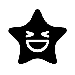 Fototapeta premium superstar emoji glyph icon flat vector icon