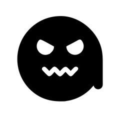 spooky emoji glyph icon flat vector icon