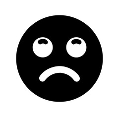 sad emoji glyph icon flat vector icon