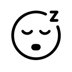 sleeping emoji glyph icon flat vector icon