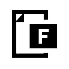 f ( ) flat vector icon