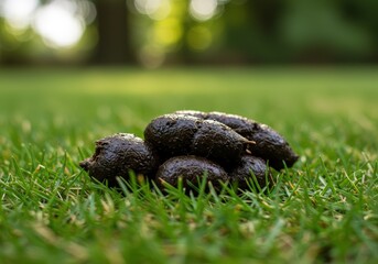 Obraz premium Deer droppings on grass