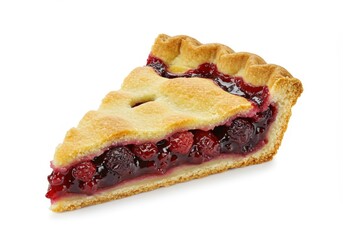 Fresh pie slice isolated on a white