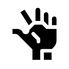 ok hand glyph icon flat vector icon