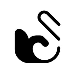 snap hand glyph icon flat vector icon