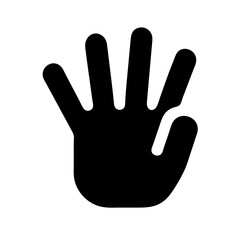 three fingers hand glyph icon flat vector icon